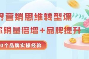 《无界营销思维转型课》1000个品牌实操经验，助你销量倍增