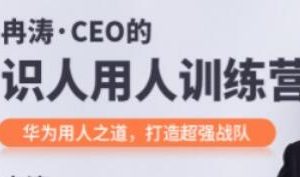 冉涛《CEO的识人用人训练营》华为用人之道，打造超强战队